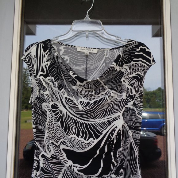 evan picone dress abstract print dress w stretch casual party size 4 - Picture 4 of 14